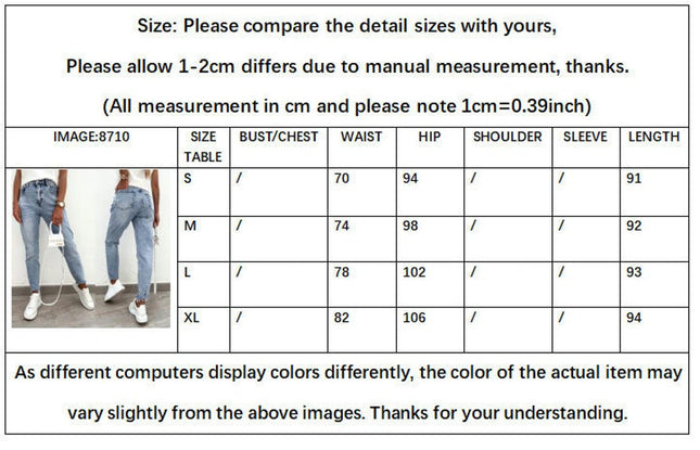 Women's Distressed Washed Jeans Mid Rise Boyfriend Denim Pants