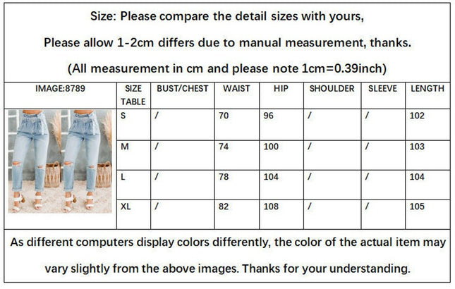 High Waist Ripped Jeans for Women Distressed Denim Pants