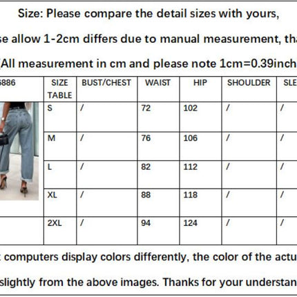Womens Baggy Jeans High Waisted Loose Boyfriend Wide Leg Denim Pants