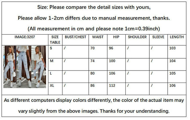 Womens Mid Rise Ripped Jeans Baggy Distressed Denim Pants