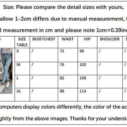 Women's Distressed Jeans Mid Rise Ripped Denim Pants
