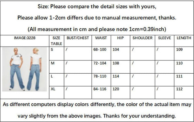 Wide Leg Jeans for Women Elastic Wasited Baggy Denim Pants