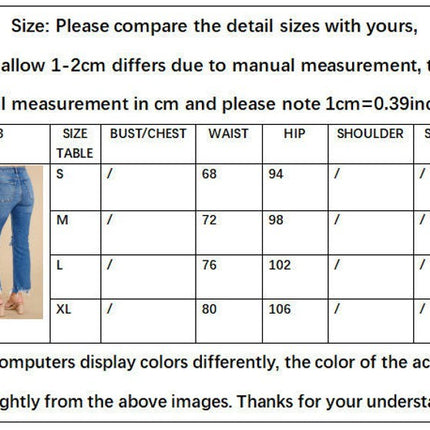 Women's Ripped Mid Waisted Jeans Boyfriend Distressed Denim Pants