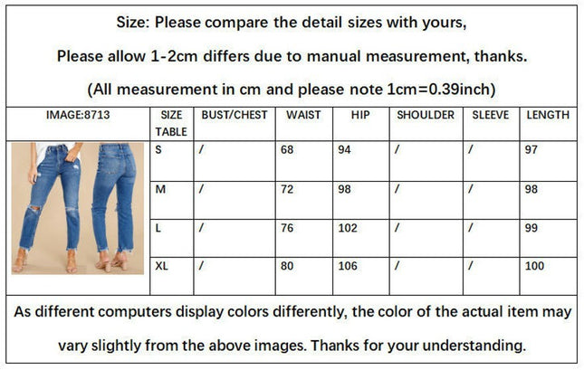 Women's Ripped Mid Waisted Jeans Boyfriend Distressed Denim Pants