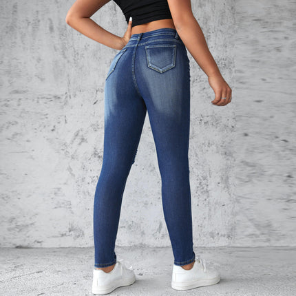 Women's Ripped Skinny Slim Fit Jeans Distressed Stretchy Denim Pants-A1