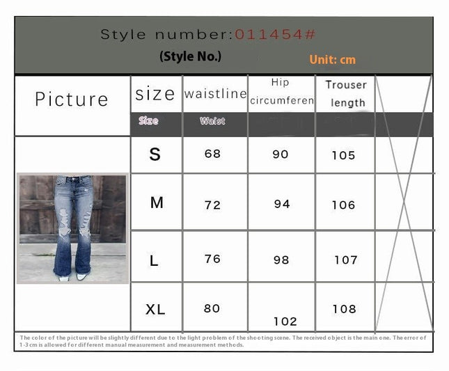Women's Bell Bottom Jeans High Waisted Ripped Flare Jeans Stretchy Denim Pants