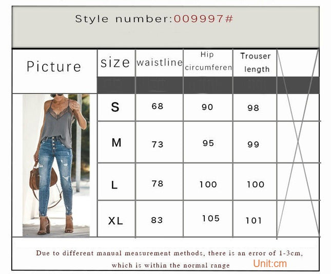 Women's Stretch Skinny Jeans High Waist Slim Fit Ripped Casual Denim Jeans