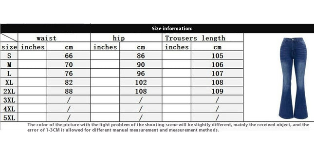 Women's Bell Bottom Jeans High Waisted Flared Denim Pants with Pocket