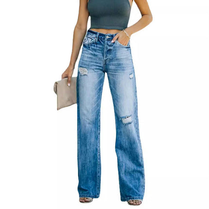 Wide Leg Jeans for Women Ripped High Waisted Baggy Denim Pants