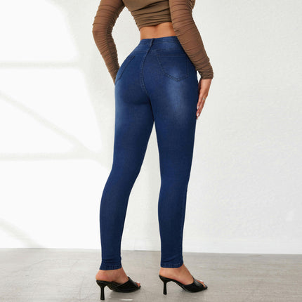 Women's Casual Stretch Jeans Skinny Trendy High Waist Denim Pants