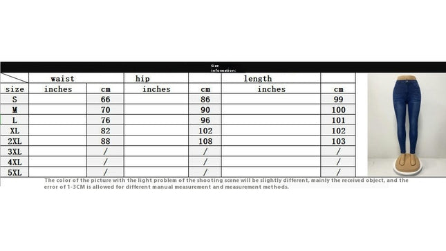 Women's Casual Stretch Jeans Skinny Trendy High Waist Denim Pants