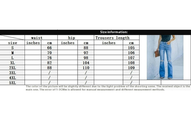 Bell Bottom Jeans for Women High Waisted Ripped Skinny Classic Flare Jean Pants