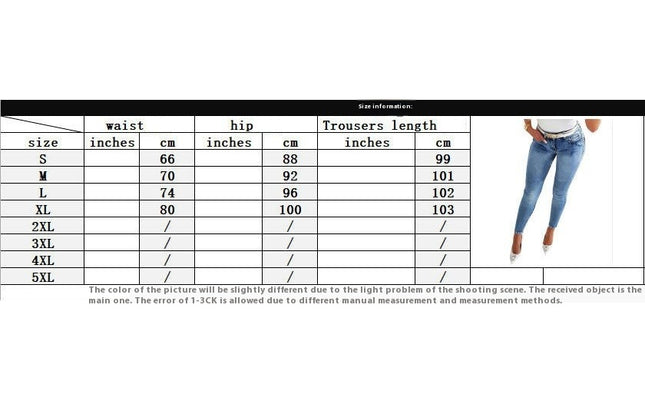 Women's Classic Skinny Jean High Waisted Stretch Slim Fit Denim Pants
