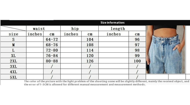 Women's Casual Jeans Elastic High Waist Straight Leg Denim Pants