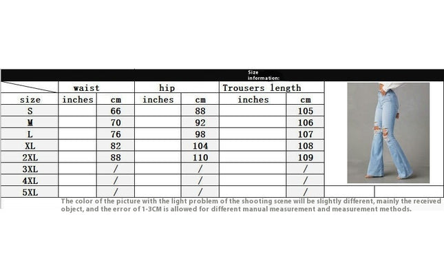 Bell Bottom Jeans for Women Ripped High Waisted Classic Flared Pants