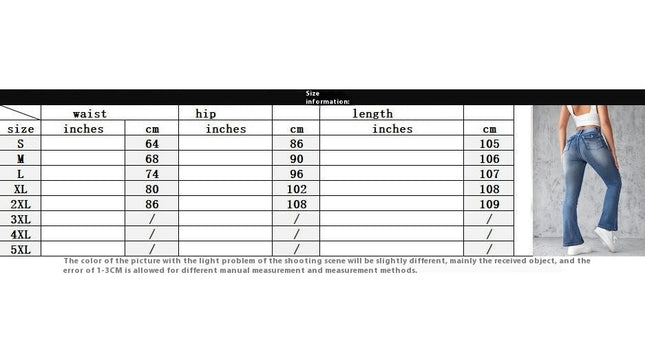 Womens High Waisted Bell Bottom Jeans Washed Fashion Flare Denim Pants