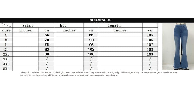 Women's Fashion High Waist Bell Bottom Jeans Raw Hem Flared Denim Pants