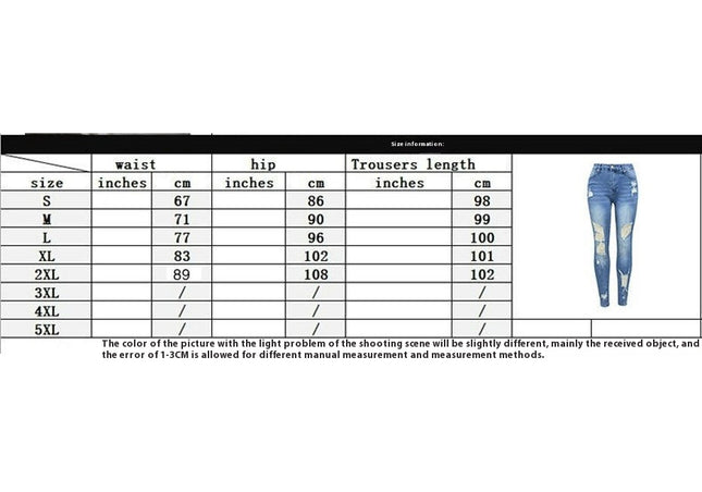 Women Mid Waisted Skinny Ripped Jeans Stretch Distressed Denim Pants