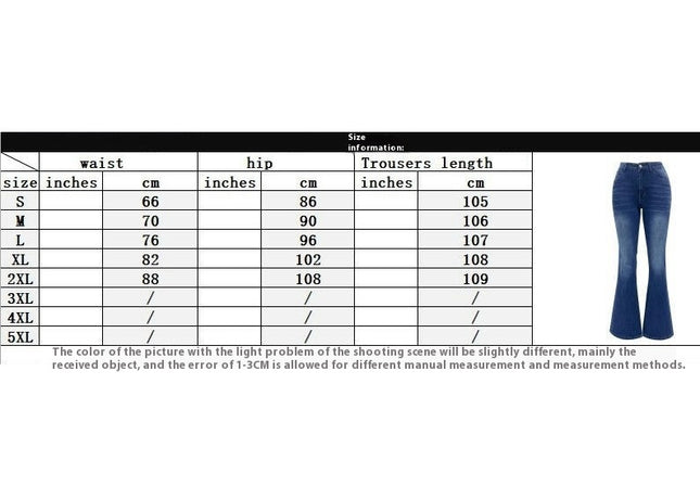 Women Stretchy Flare Jeans Mid Rise Slim Fit Bell Bottom Denim Pants