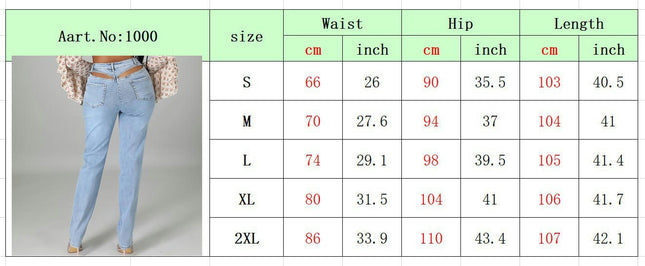High Waisted Jeans for Women Slim Fit Stretch Cut Out Denim Pants