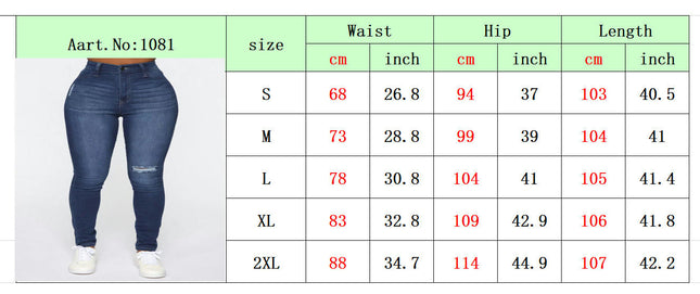 Womens High Waisted Skinny Stretch Butt Lifting Jeans Distressed Denim Pants