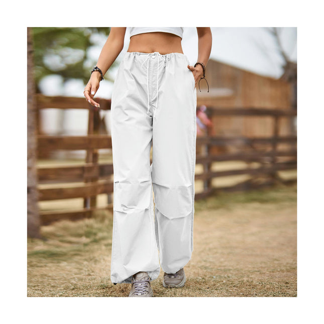Women Baggy Parachute Pants Casual Cargo Pant Loose Multiple Pockets Jogger