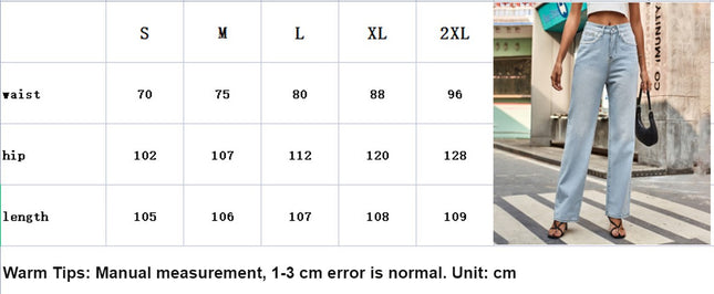 Wide Leg Jeans for Women Mid Waist Baggy Denim Pants