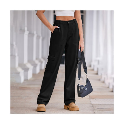 Cargo Pants for Women Baggy Elastic High Waisted Casual Straight Leg Pants
