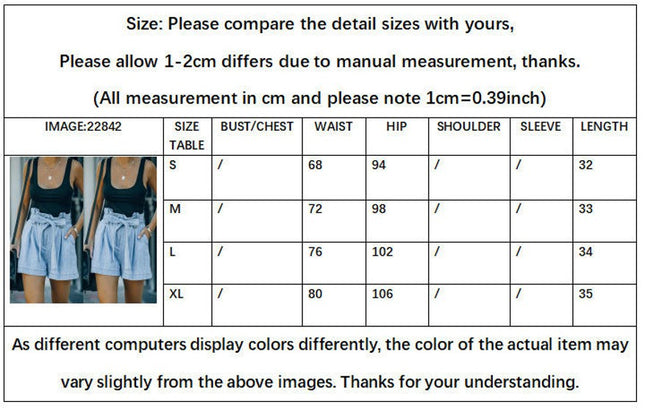 Women's Elastic High Waist Jean Shorts Casual Denim Shorts