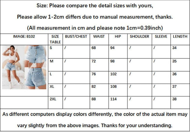 Women's Casual Summer Denim Shorts Mid Waisted Ripped Jean Shorts