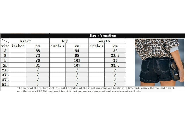 Women's Ripped Denim Shorts Mid Rise Distressed Jean Shorts