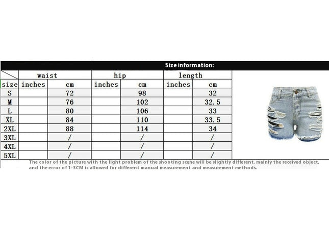 Women's Ripped Denim Shorts Summer Mid Waist Frayed Raw Hem Jeans Shorts