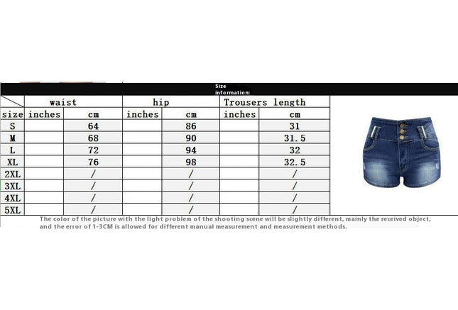 Women High Waisted Ripped Denim Shorts Casual Stretchy Distressed Short Jeans