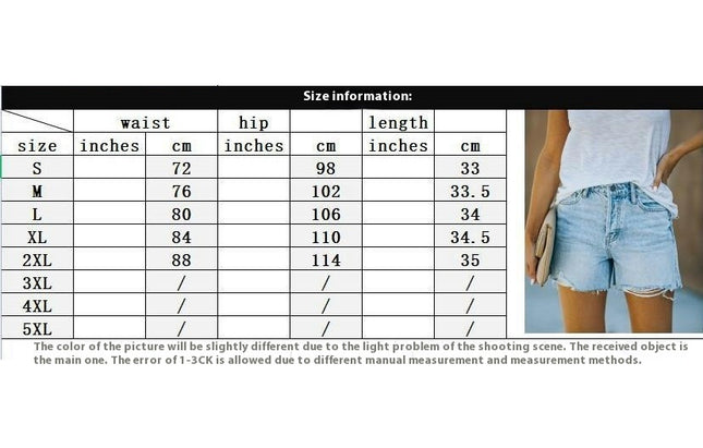 Women's High Waisted Jean Shorts Slit Raw Hem Denim Shorts