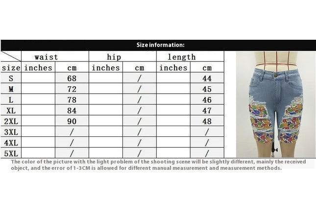 Women Summer Frayed Ripped Jean Shorts Mid Rise Distressed Denim Shorts