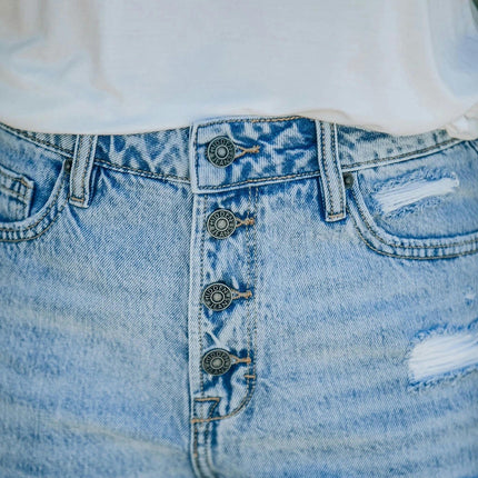 Women Mid Rise Ripped Jeans Shorts Frayed Raw Hem Distressed Denim Shorts