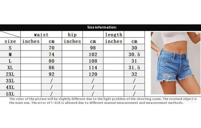 Distressed Jean Shorts for Womens High Waisted Ripped Raw Hem Denim Shorts