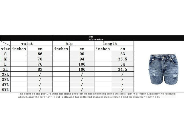 Women Mid Rise Ripped Stretchy Jeans Shorts Frayed Raw Hem Denim Shorts