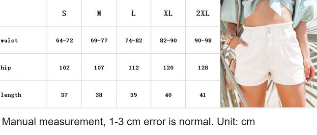 Women's High Waisted Denim Shorts Rolled Hem Casual Jean Shorts
