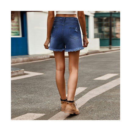 Denim Shorts for Women Mid Rise Ripped Jean Shorts Raw Hem Short Jeans