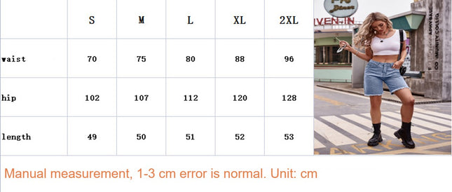 Womens Summer Casual Loose Jean Shorts High Waisted Straight Leg Denim Shorts
