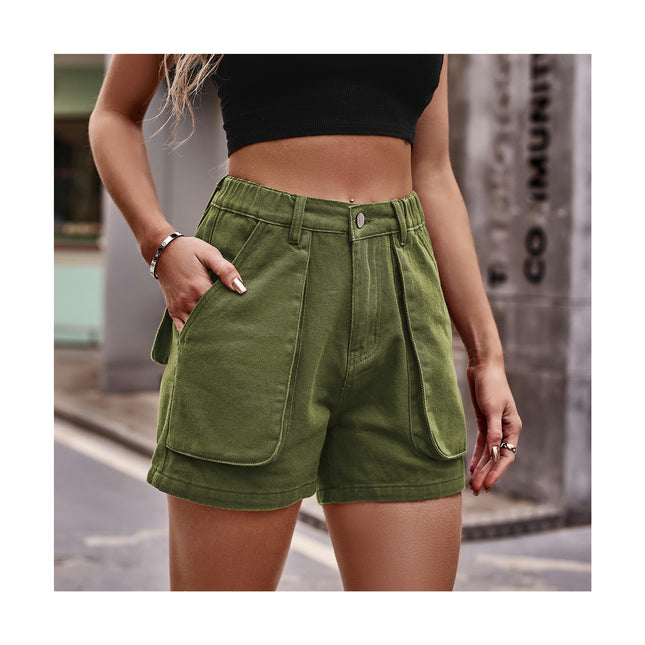 Women High Waist Cargo Denim Shorts Casual Summer Jean Shorts