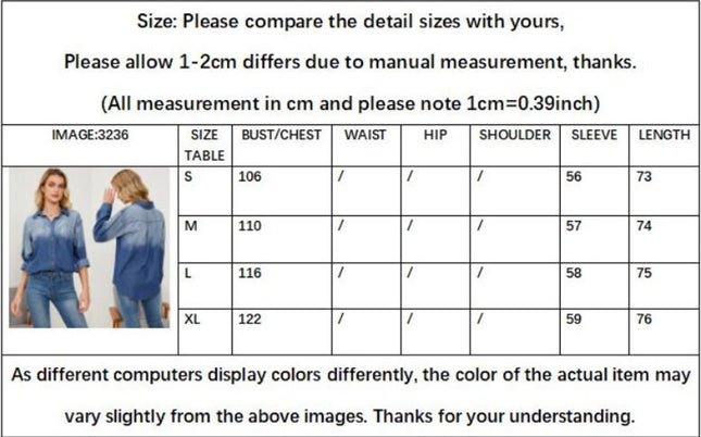 Womens Long Sleeve Denim Jacket Button Down Shirts Jean Shacket