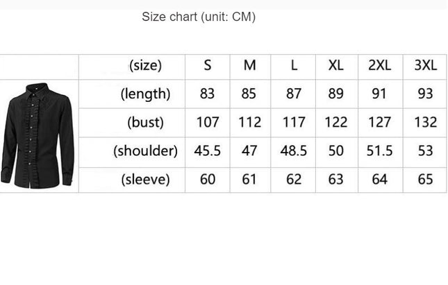 Men's Accordion Pleated Shirt Medieval Clothing Steampunk Victorian Top