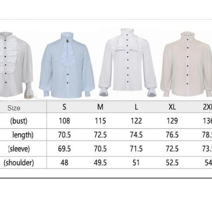 Mens Pirate Shirt Ruffled Victorian Renaissance Steampunk Shirt Gothic Medieval Costume 1