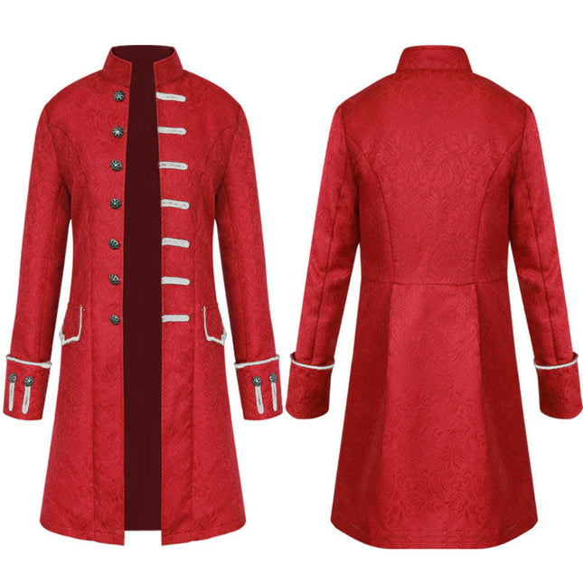 Men's and Women's Halloween Ruffle Shirt Solid Color Fashion Steampunk Vintage Uniforms