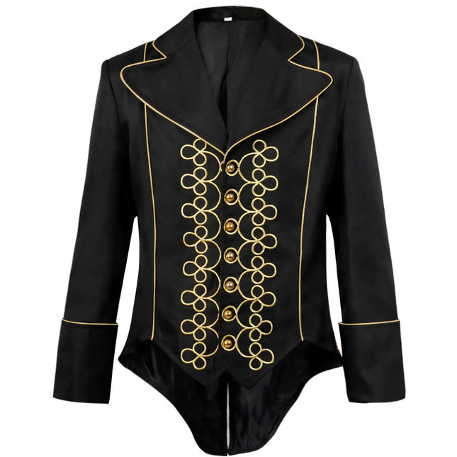 Mens Medieval Halloween Costume Short Tuxedo Jacket Victorian Jacket Coat