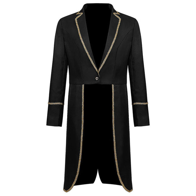 Men's Steampunk Vintage Tailcoat Jacket, Gothic Renaissance Pirate Costume,  Halloween Tuxedo