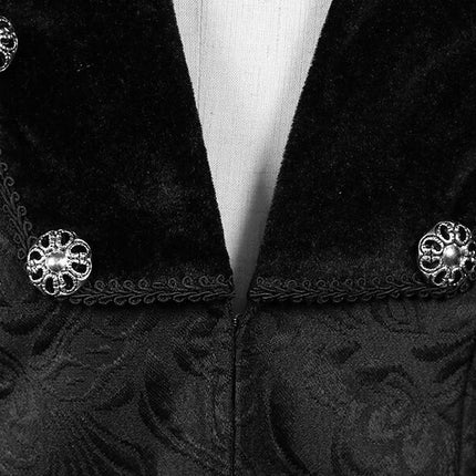 Men's Steampunk Vintage Tailcoat Jacket Gothic Victorian Frock Coat Uniform Halloween Costume-A1