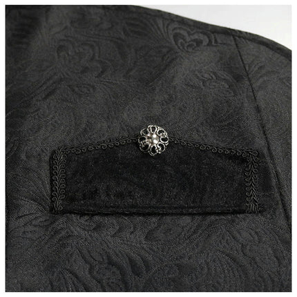 Men's Steampunk Vintage Tailcoat Jacket Gothic Victorian Frock Coat Uniform Halloween Costume-A1